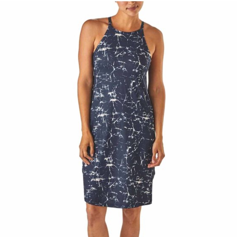 Patagonia Navy and White Women's Dress Cowl Back Detail Small Like New